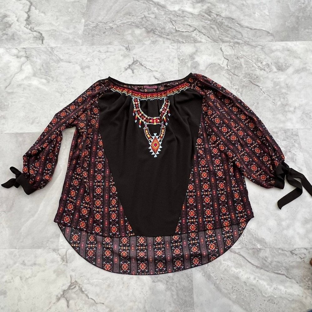 Rock & Roll Cowgirl Top Size Large L Shirt Blouse